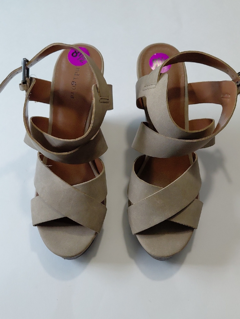 INDIGO RD. Keffie Women's Tan Platform Wedge Sandals- 8.5M